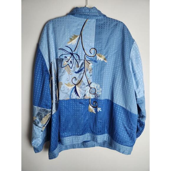 Indigo Moon Womens lined embroidered jacket sz 3X art to wear artsy boho teacher - Picture 4 of 9